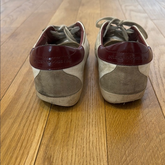 Golden Goose Cream and Burgundy Star Sneakers - Picture 6 of 12